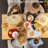 Reversible Placemats For Dining Table - Set Of 6, Gray & Tan