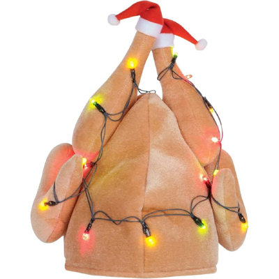 PMU Light Up Turkey Hat Thanksgiving Party Costume Accessories Roasted Turkey Hat (1/pkg) Pkg/1