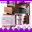 Armoire de rangement haute multifonctionnelle avec 5 tiroirs et portes en verre-597389863
