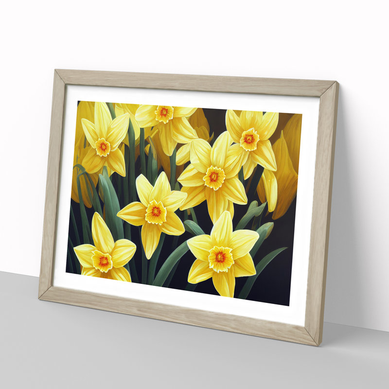 Ultimate Daffodil Flowers - Framed Print, 34cm H x 46cm W x 2cm D, Oak