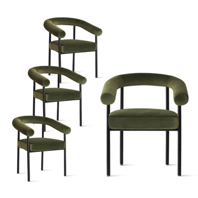 Velvet Upholstered Dining Armchairs