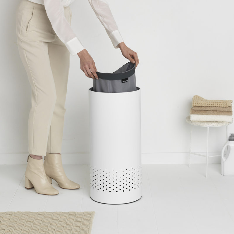 Brabantia Laundry Hamper, 9.2 Gallon (35L), White