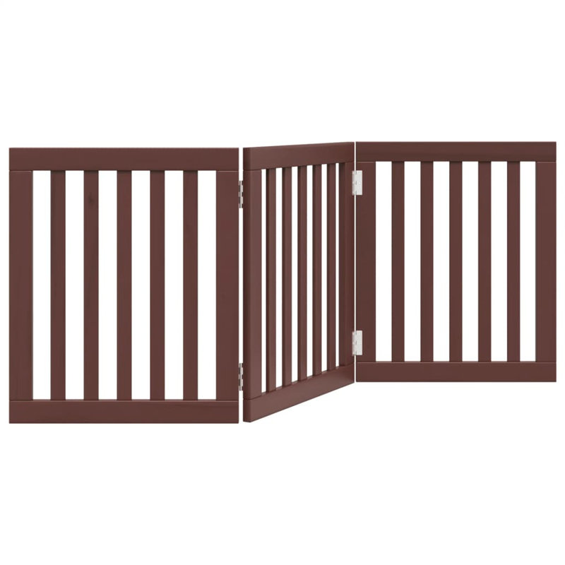 Archie & Oscar Dog Gate Foldable 3 Panels White 150 Cm Poplar Wood, Brown, 60cm H x 150cm W x 2cm D