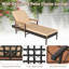Chaise longue d'extérieur inclinable en rotin de 1 pièce avec accoudoirs en bois-841408211