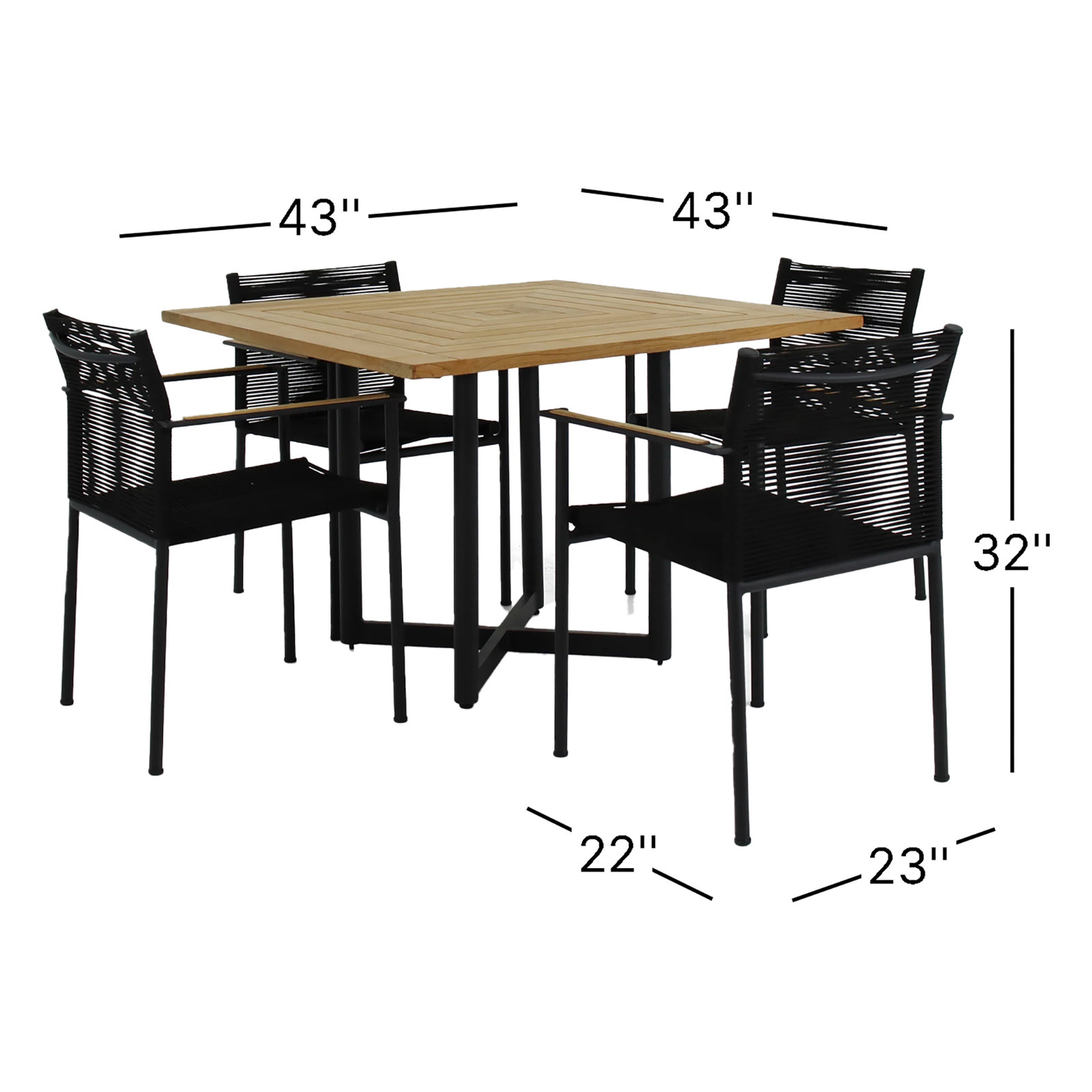Woodbridge Square 4 - Person Outdoor Dining Set