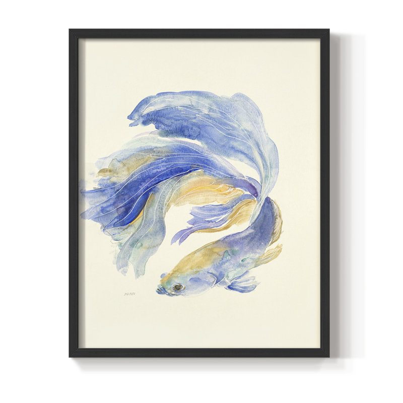 Reproduction encadrée Betta II - bois massif, Noir, H 28 po x l 22 po