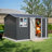 10X8FT Outdoor Steel Storage Shed With Clear Window, Lockable Doors, Weather-Resistant Metal Tool Shed For Garden, Backyard, Patio, And Utility Storage,Gray-119307019