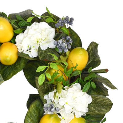 Handcrafted Faux Hydrangea 25'' Wreath