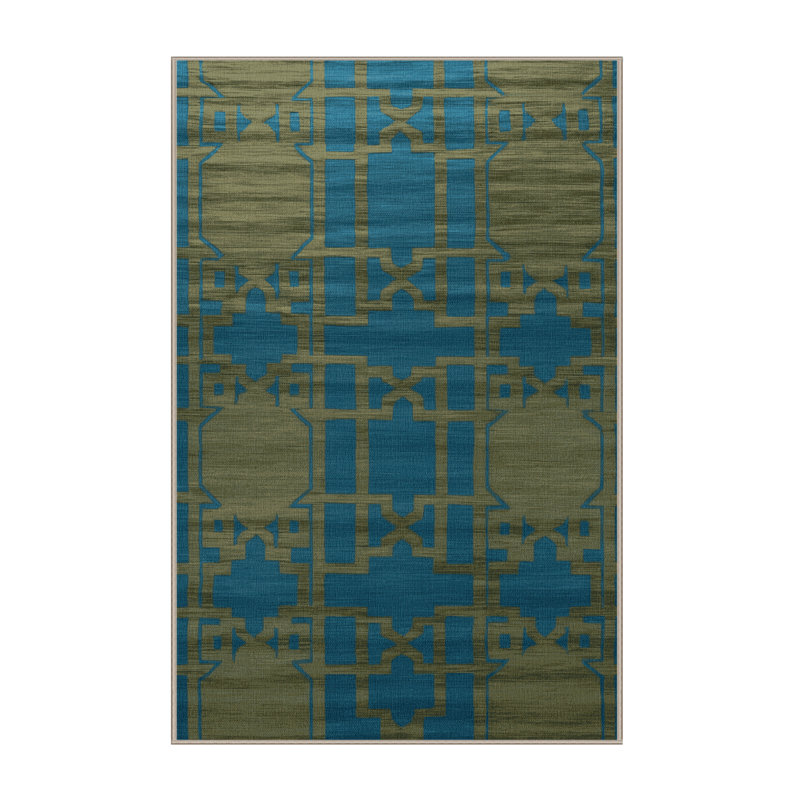 Tapis brun treillis lavable à la machine, Rectangle 2 pi x 3 pi