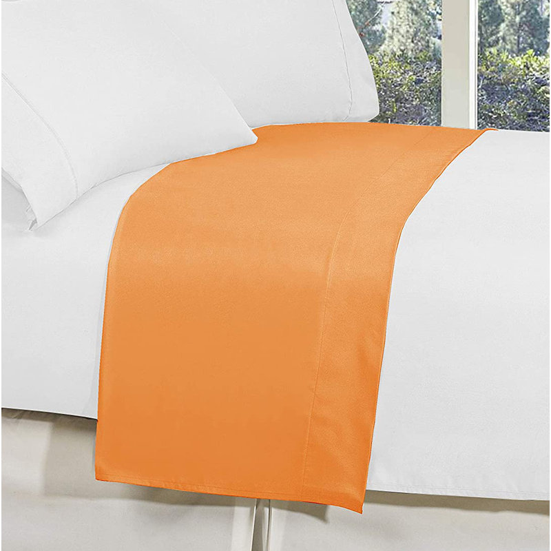 Microfiber Jersey Knit Flat Sheet, Full Flat Sheet, Orange