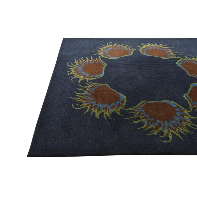 Tapis carré bleu marine Orlando