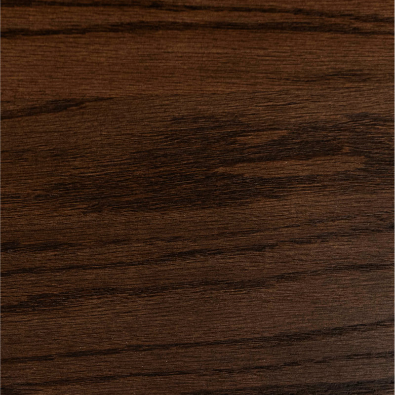 Table basse de 49 pouces avec finition chêne bourbon, une tablette, une étagère ouverte, un pied bloc, sans assemblage, pièce complémentaire en chêne, l large, assemblage