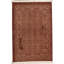 Wool Oriental Area Rug in Wine/Gold
