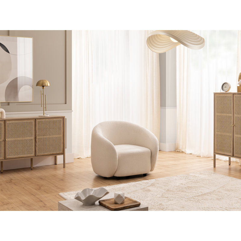 Roundi 3 - Piece Living Room Set, Cream White