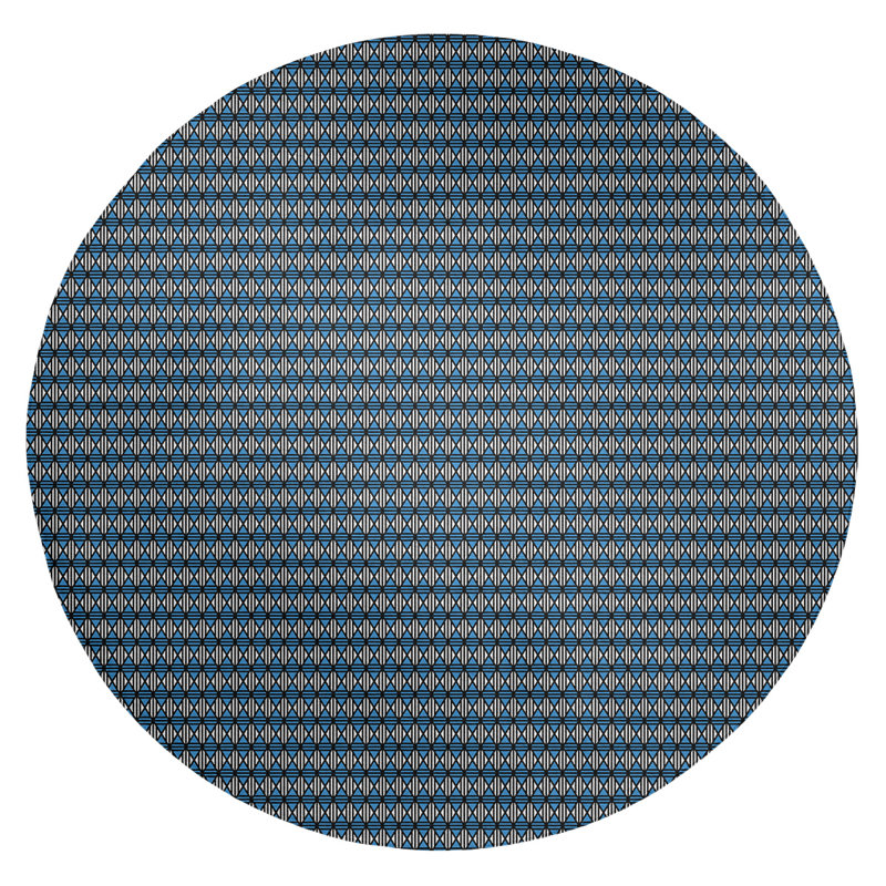 Chenille Geometric Indoor Rug, Round 5'