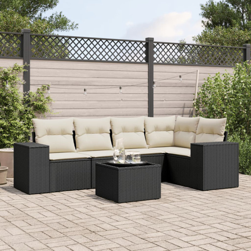 Vidaxl Garden Sofa Set Black, Cream White