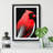 FRM-V0523-351X Cardinal Bird Abstract - Single Picture Frame Print-1212114112-1212114114