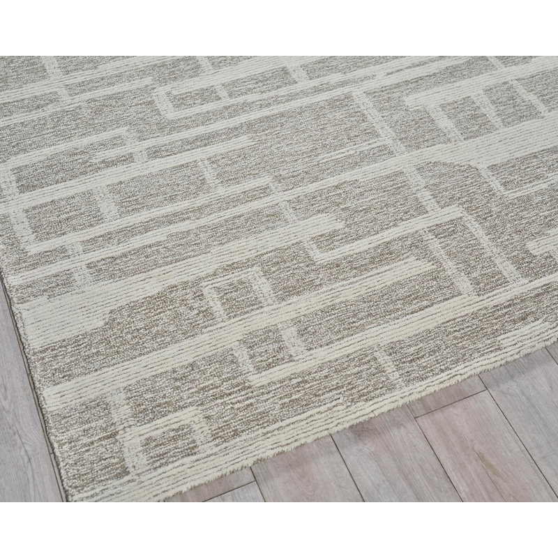 Park City Hand Tufted Geometric Area Rug in Beige/Ivory, Rectangle 14' x 18'