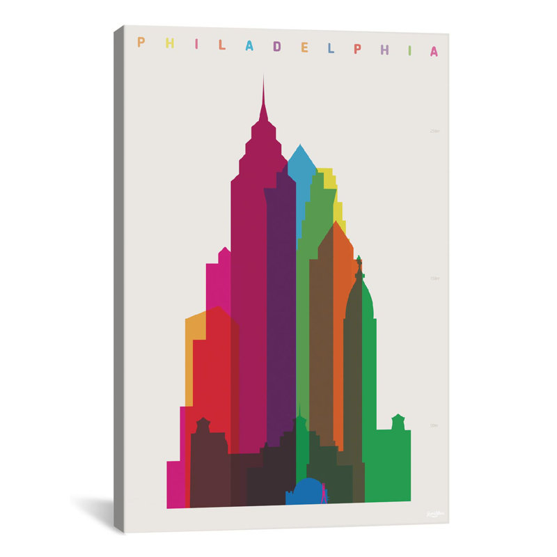 « philadelphia » par yoni alter, reproduction d’art sur toile tendue, H 18 po x l 12 po x P 1,5 po