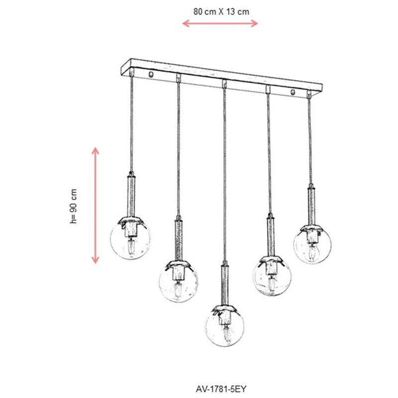 Gracehill 5 - Light Gold Kitchen Island Pendant