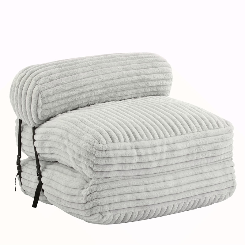 Fauteuil à billes pliable Latina, gris clair