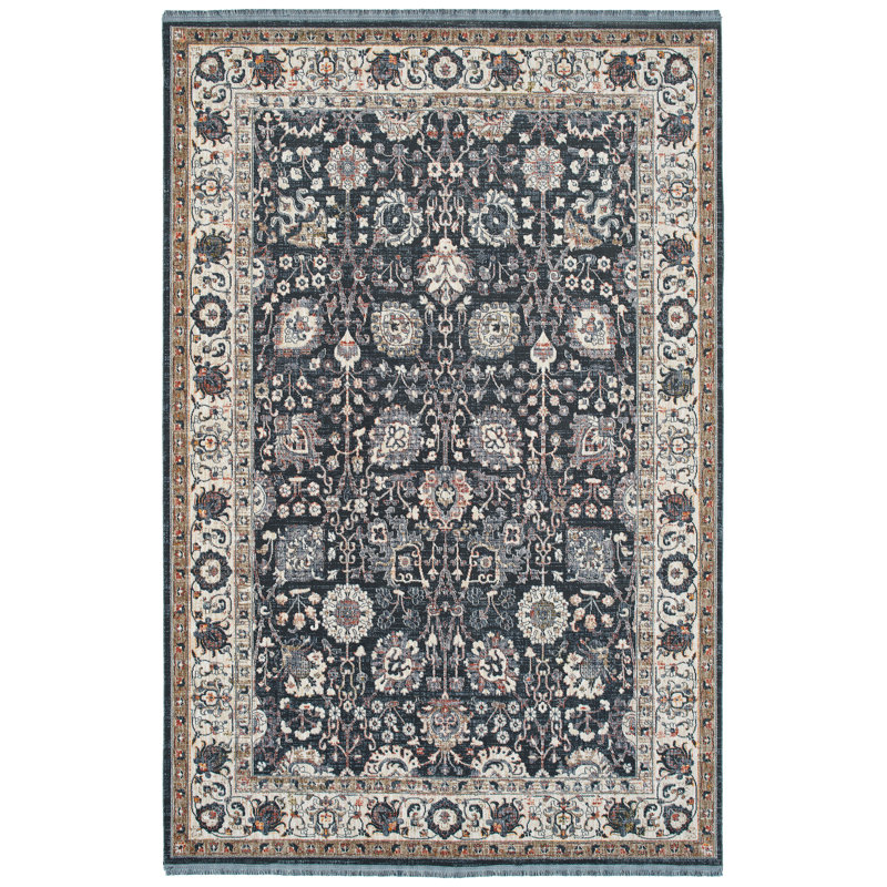 Tapis oriental transitionnel à poils courts 5 pi 3 po x 7 pi 3 po
