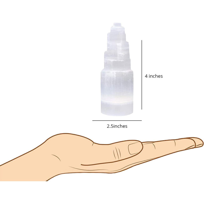 Tours en cristal de sélénite Drazic 10 cm - Idéal pour améliorer votre espace spirituel