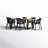 Brailsford 6-Person Acacia Wood Patio Dining Set with Rectangle Table