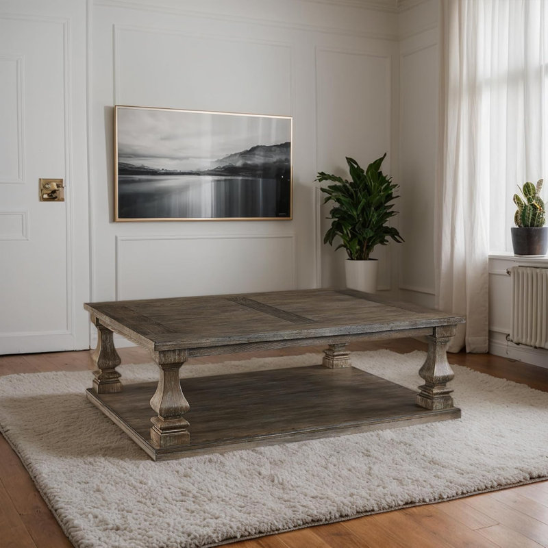 Coffee Table, Weathered Gray Finish