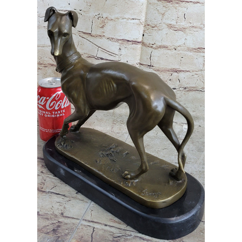 Handmade LARGE Bronze of a Whippet Greyhound Dog Classic Masterpiece Figurine
