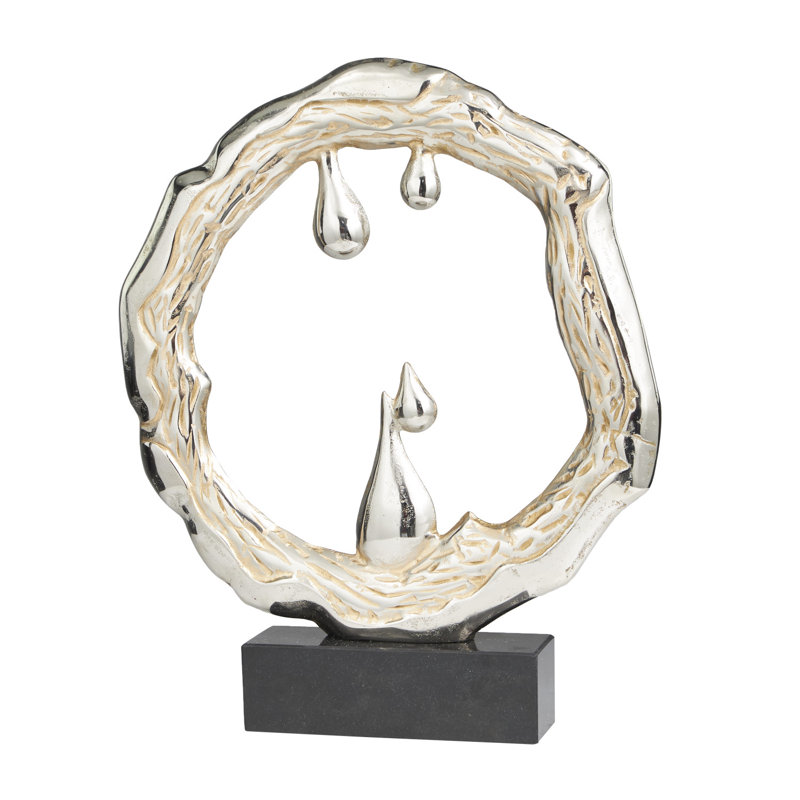 Moderna Aluminum Abstract Figurine / Sculpture Decorative Object, 22.85" H x 18.95" W x 3.4" D