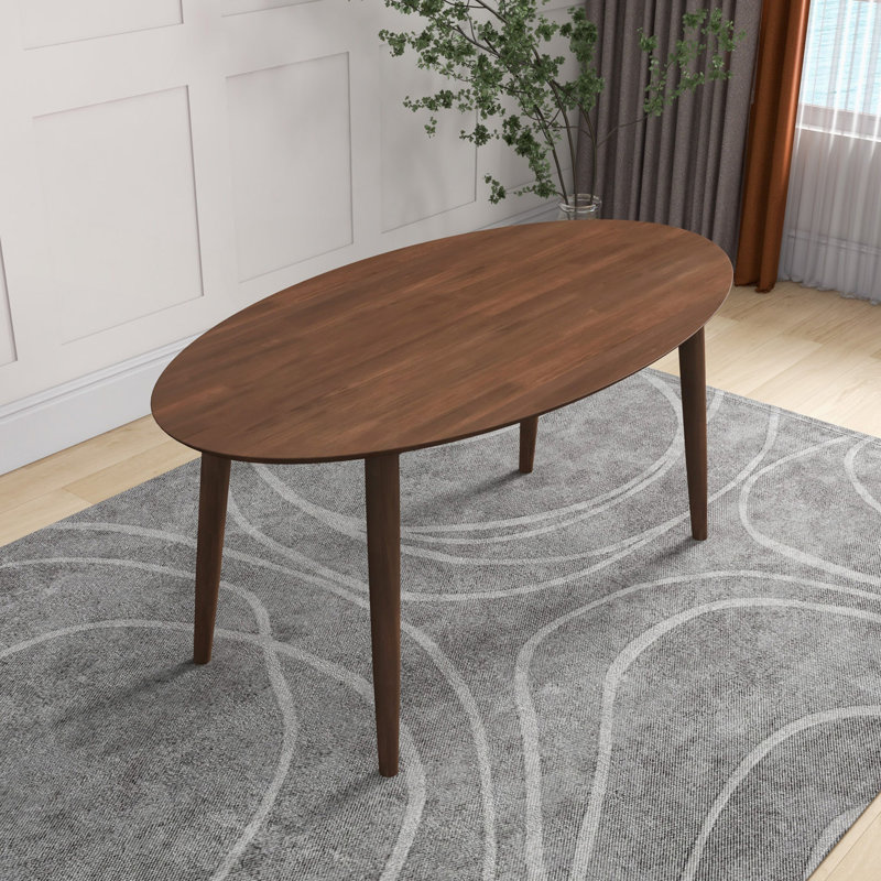 Table de salle à manger en bois de noyer Ada Mid Century Modern, Brun