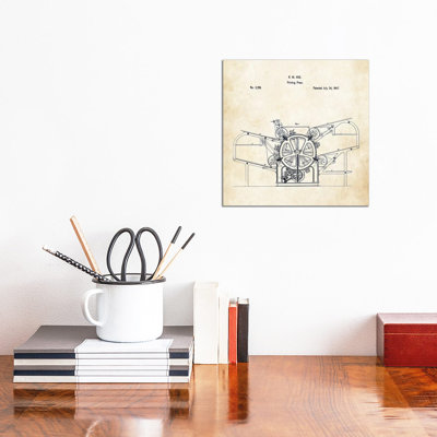 1847 Printing Press by Patent77 - Wrapped Canvas Gallery-Wrapped Canvas Giclée