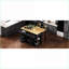 Îlot de cuisine avec table de salle à manger extensible, 47,2 po avec rangement et amp; Prises de courant | Placage de bois d'hévéa | Noir | Ferme-2107792997