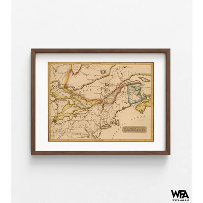 «Canada 1817», idée de cadeau de carte historique, affiche de l'histoire de l'Amérique du Nord, carte du Canada, décoration de carte de Continent américain