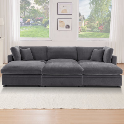 Canapé modulaire surdimensionné rembourré en duvet 6 places avec repose-pieds avec rangement Cloud