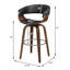 Tabouret de bar pivotant rembourré noyer et noir-375016823