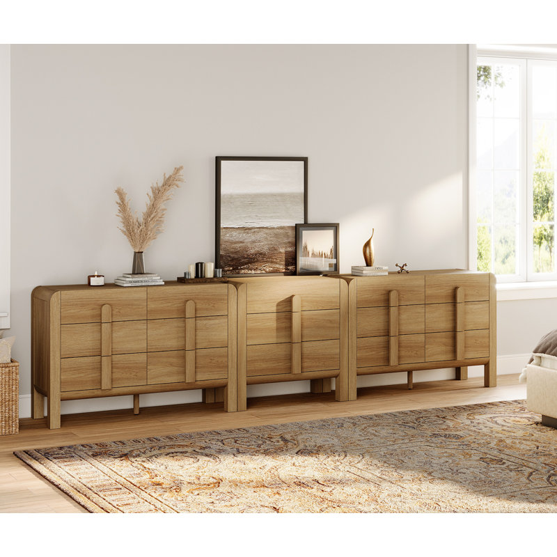 Ensemble de commode 3 pièces pour chambre Adora, Noyer