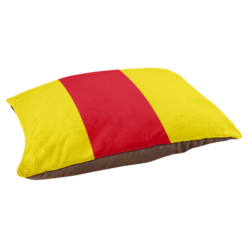 Coussin pour chien hockey Las Vegas, Petit (l 28 po x P 18 po x H 9,5 po), Jaune / rouge / jaune
