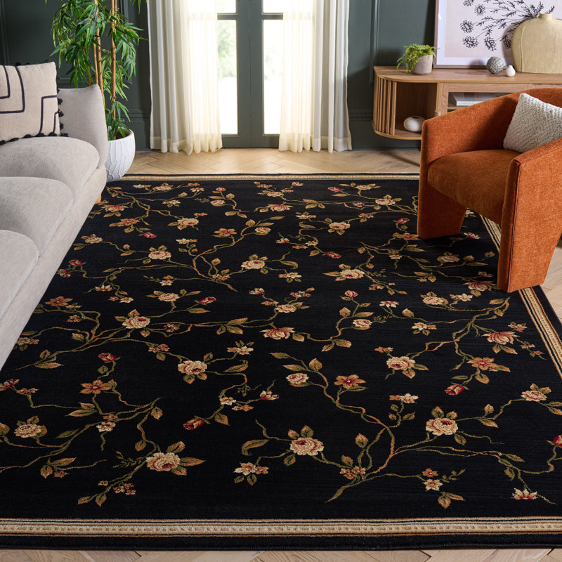 Tapis à motif floral Carolane, Rectangle 8 pi x 11 pi