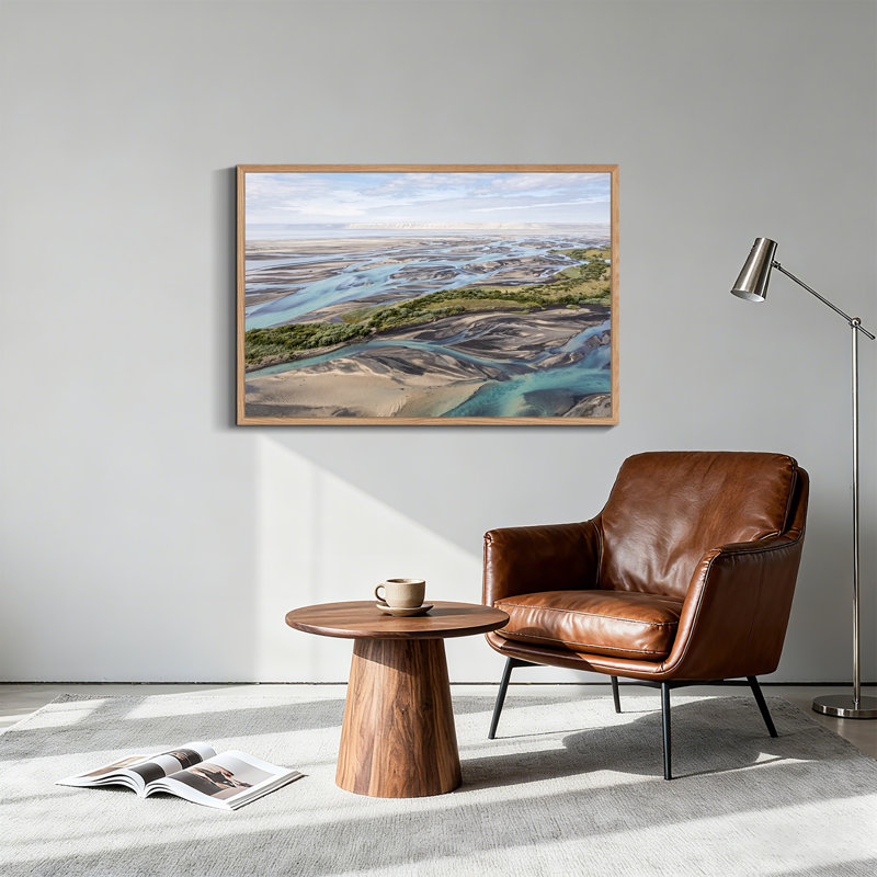 Art mural sur toile paysage tressé turquoise, 36"H x 48"W