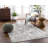 Abstract Machine Made Power Loomed Polyester Area Rug in Olive/Aqua/Beige-957728960