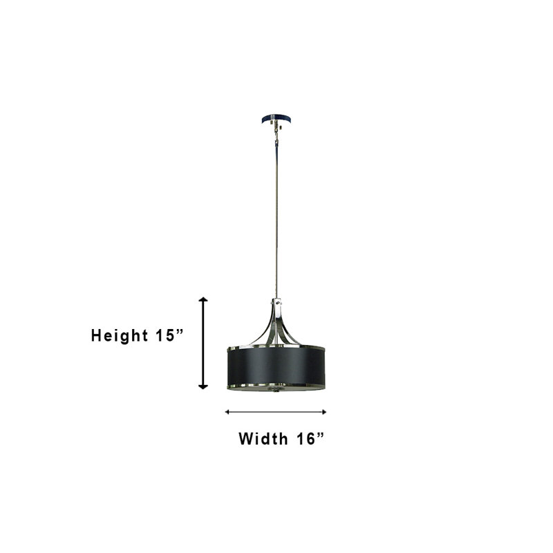 Luminaire suspendu cylindrique à 3 lumières, Noir discret