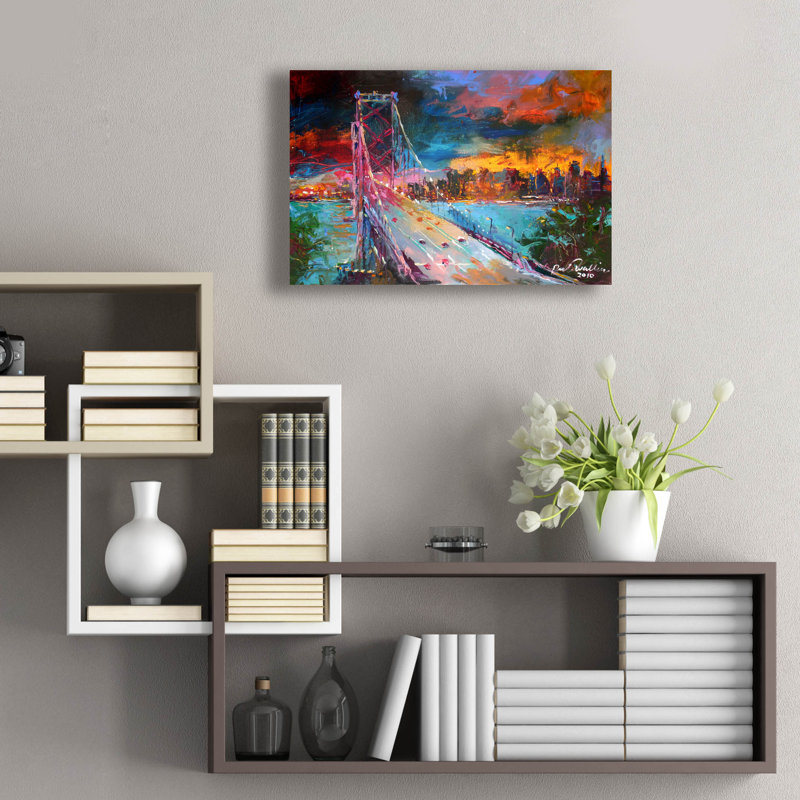 «San Fran» par Richard Wallich, art mural en verre acrylique, H 16 po x l 24 po x P 0,2 po
