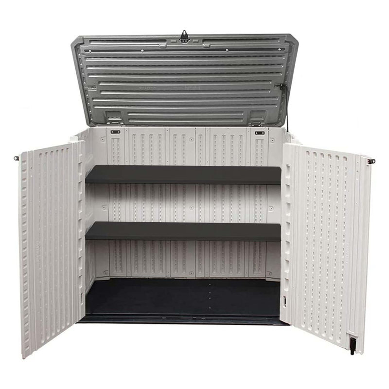 Étagère en métal stratifié pour remise de rangement horizontale de 26 pieds cubes, une tablette pouvant supporter 44 lb