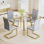 Table circulaire moderne en verre trempé transparent avec pieds en métal doré pour une utilisation polyvalente dans la cuisine, la salle à manger et le salon