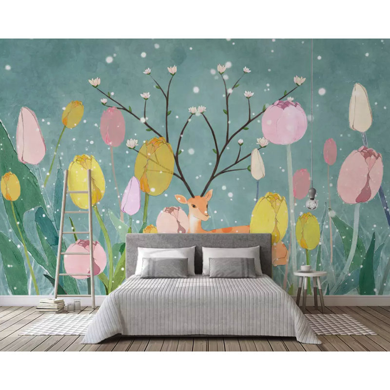 Papier peint texturé amovible pour enfants, L 4,08 pi x l 6,25 pi