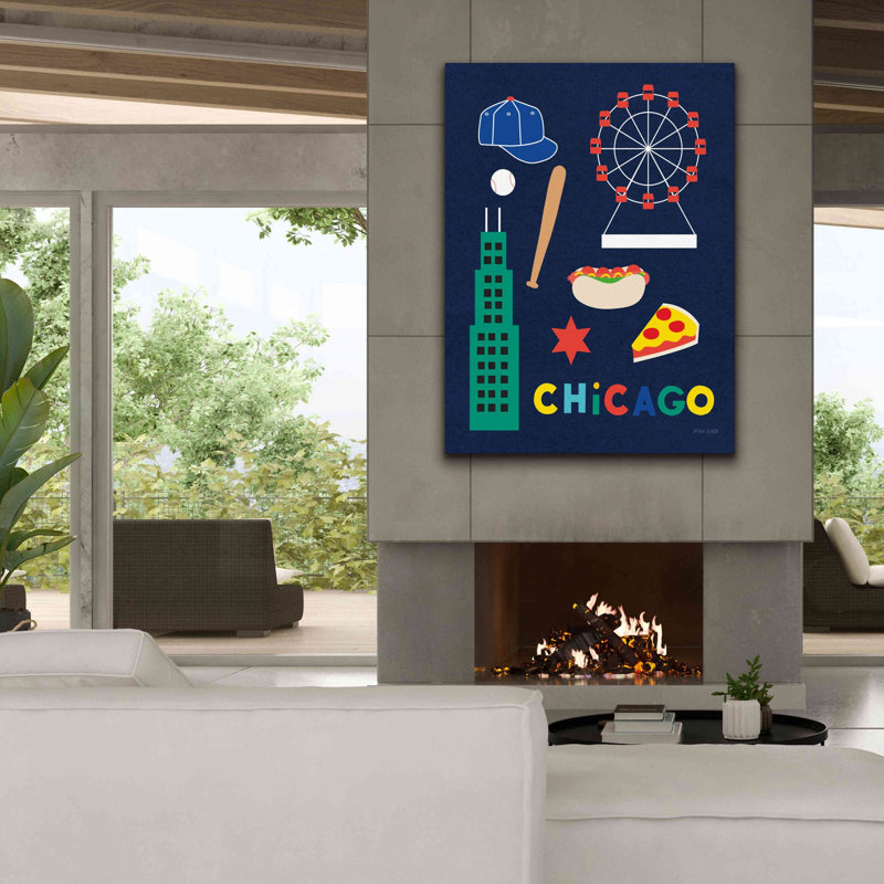 «City Fun Chicago» par Ann Kelle Designs, art mural sur toile, H 54 po x l 40 po x P 1,5 po