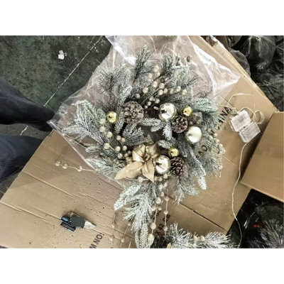 Christmas Wreath Christmas Door Decorations Wreath With Warm Lights