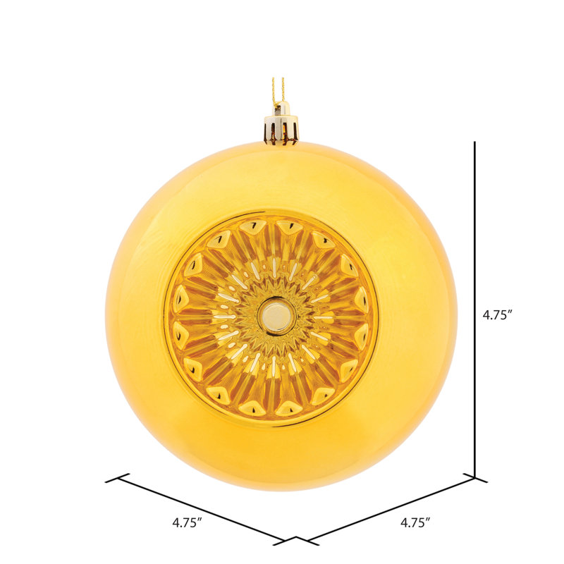 Ornement boule 4,75 "étoile brillante Brite, Miel doré
